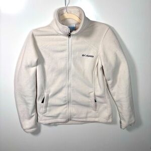 Columbia Cream Interchange Full Zip Fleece Jacket Size Small 263